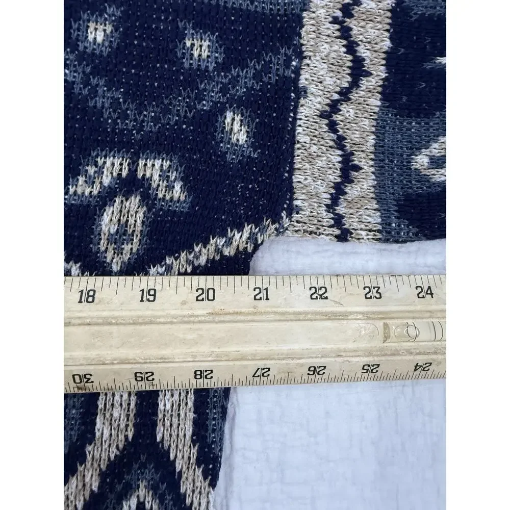 Vintage Damon Scott 90s Women’s Crew Neck Pullover Sweater Geometric Blue Size M